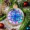 Wonderland Crafts Pink & Blue Snowflake Ball Ornament Bead Embroidery Kit